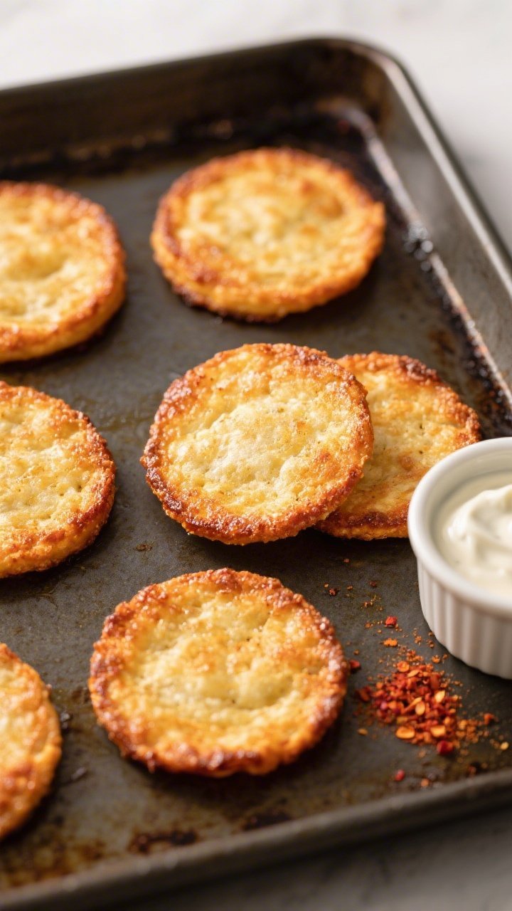 5-inch circles) just out of the oven at peak color—rich amber edges fading to golden centers; spac