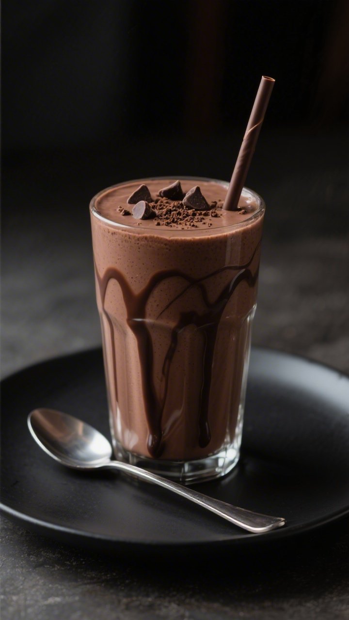 Final dish glamour: Restaurant-quality presentation of the Triple Chocolate Keto Protein Smoothie in