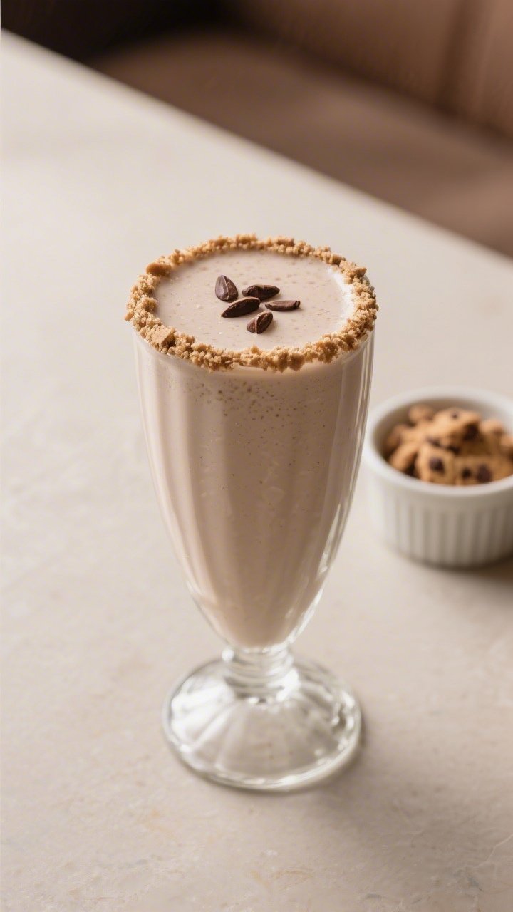 Final dish presentation: Restaurant-quality scene of the finished keto smoothie served in a frosted 