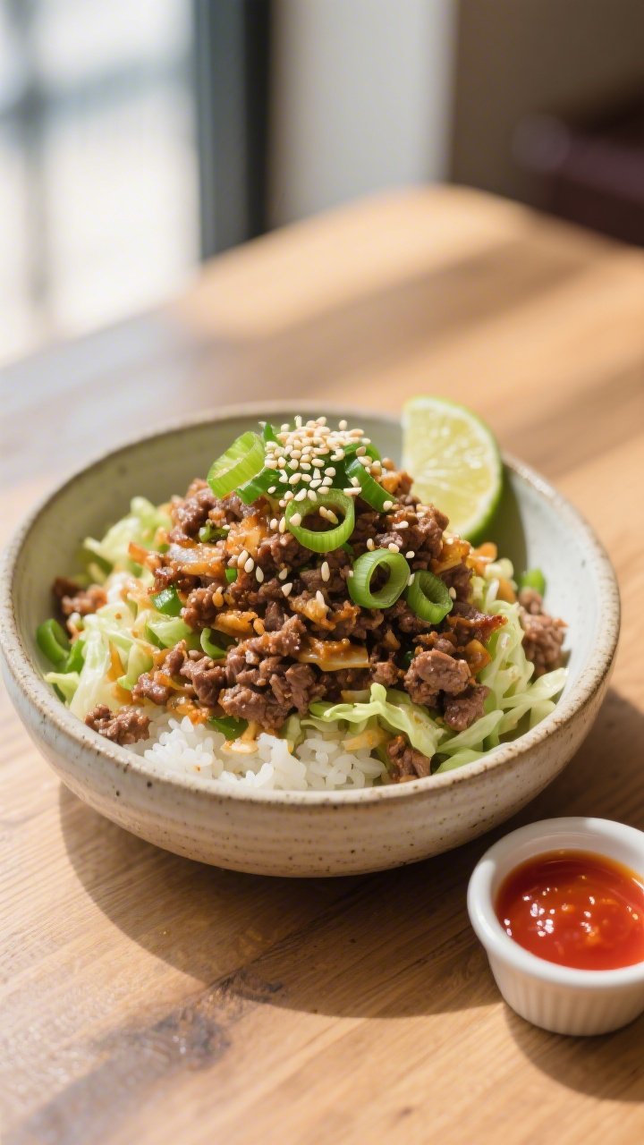 Final plated beauty: Restaurant-quality presentation of the finished Keto Ground Beef Egg Roll in a 