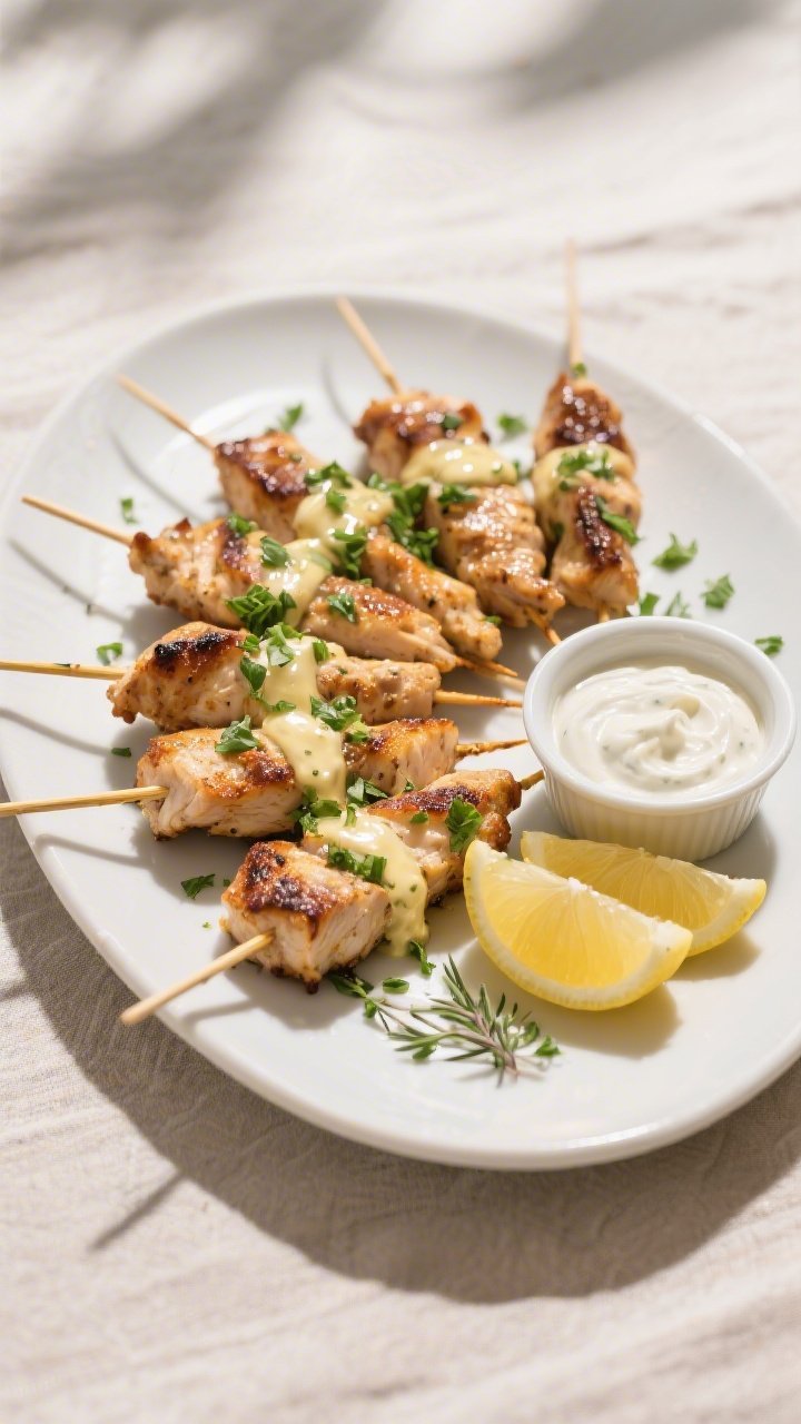 Final plated dish beauty shot: Restaurant-quality presentation of Keto Garlic Herb Chicken Snack Ske