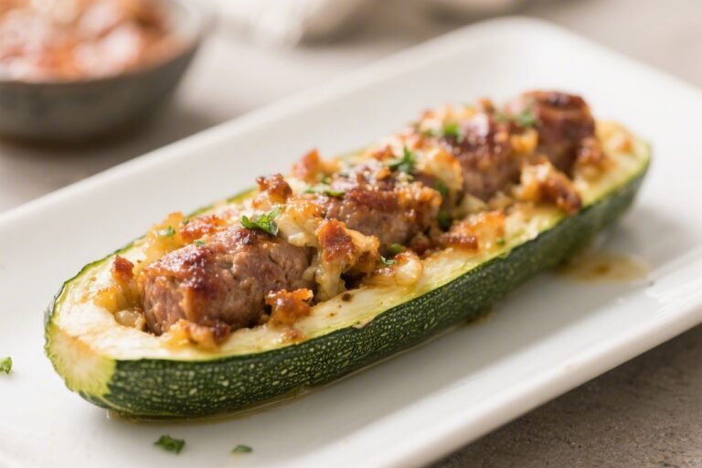 Keto Sausage Stuffed Zucchini Boats – Savory, Satisfying, and Low-Carb