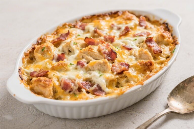 Cheesy Bacon Ranch Chicken Casserole – A Cozy, Crowd-Pleasing Favorite