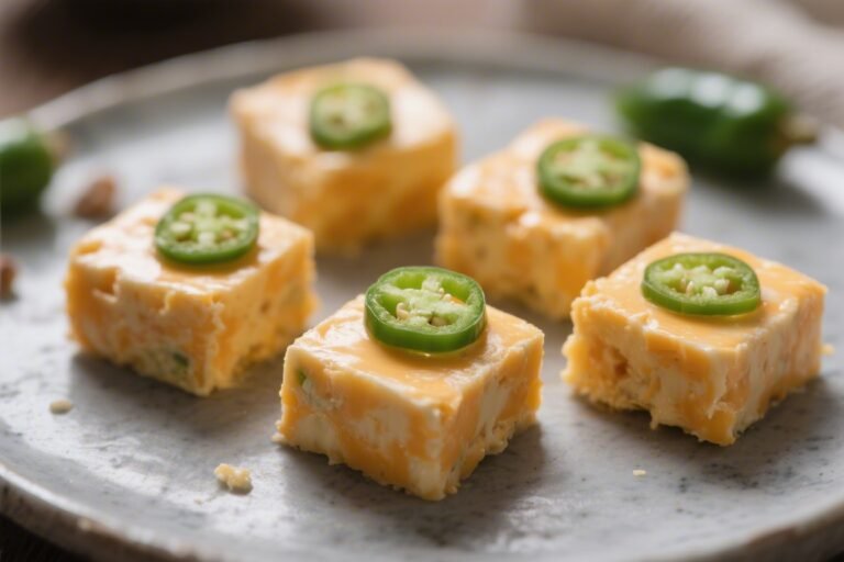 Keto Jalapeño Cheddar Fat Bomb Squares – Spicy, Cheesy, Low-Carb Bites