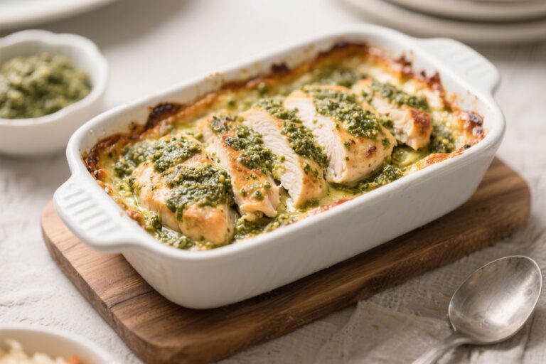 Keto Chicken Pesto Bake – Simple, Flavor-Packed Comfort Food