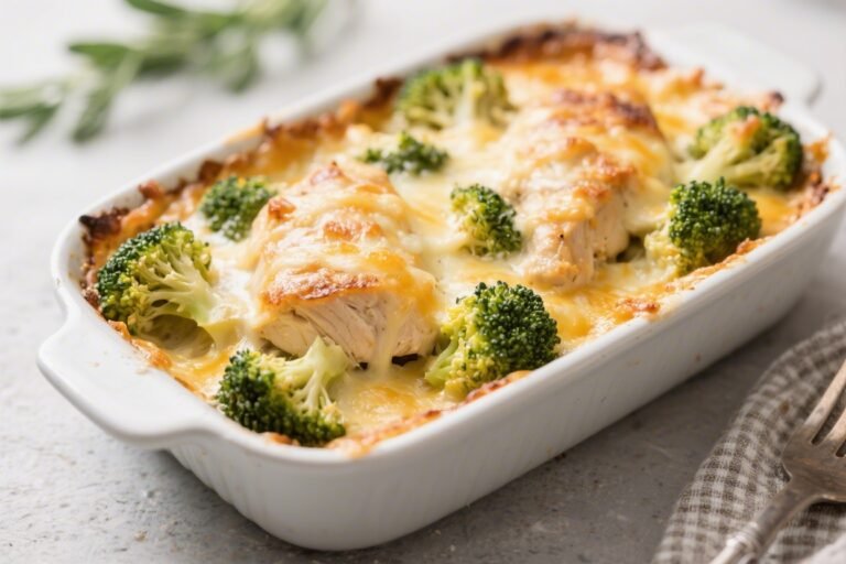 Keto Cheesy Chicken and Broccoli Bake – A Comforting Low-Carb Classic