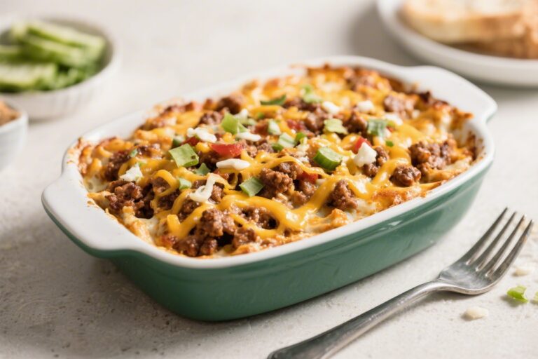 Loaded Keto Cheeseburger Casserole – A Comforting Low-Carb Favorite