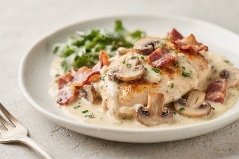 Keto Creamy Bacon Mushroom Chicken – A Comforting, Low-Carb Skillet Dinner