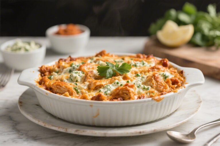 Low Carb Buffalo Chicken Ranch Casserole – Creamy, Spicy, and Weeknight Easy