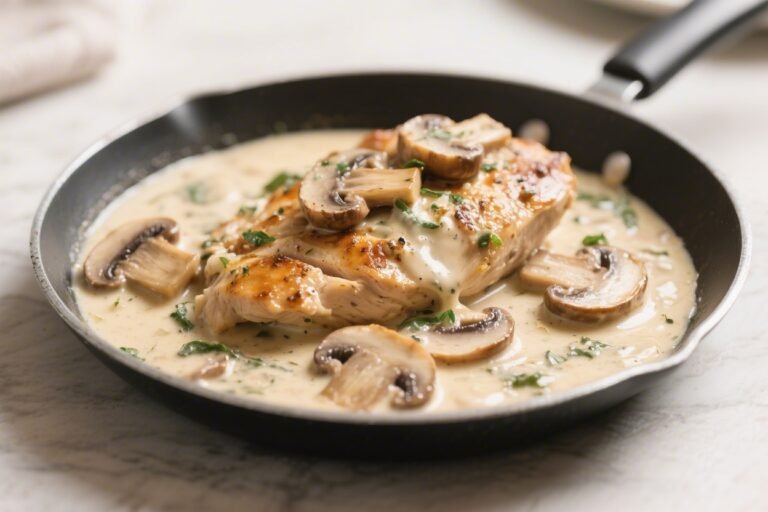 Keto Creamy Mushroom Chicken Italian Style – A Comforting, Low-Carb Skillet Dinner