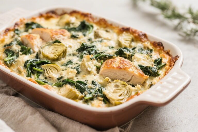 Keto Spinach Artichoke Chicken Casserole – Creamy, Comforting, And Low-Carb