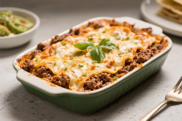 Keto Ground Beef Enchilada Bake – Comforting, Low-Carb, and Easy