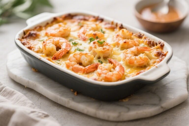 Keto Cheesy Shrimp Casserole – Comforting, Low-Carb, and Loaded With Flavor