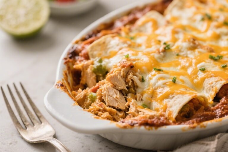 Keto Cheesy Chicken Enchilada Bake – A Cozy, Low-Carb Weeknight Favorite