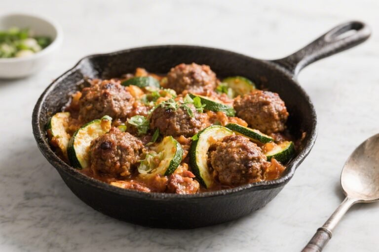 Keto Zucchini Meatball Skillet – A Simple, Satisfying One-Pan Dinner