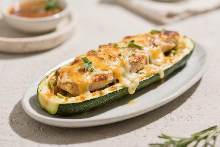 Keto Zucchini Cheesy Chicken Boats – Easy, Comforting, and Low-Carb