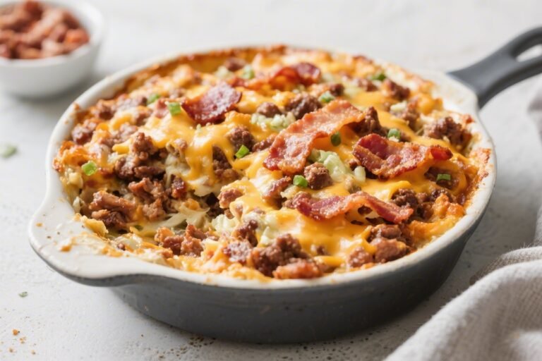 Keto Loaded Bacon Cheeseburger Casserole – A Comforting, Low-Carb Favorite