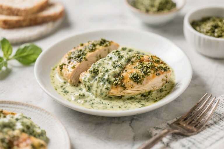 Keto Creamy Pesto Chicken – A Comforting, Low-Carb Skillet Dinner