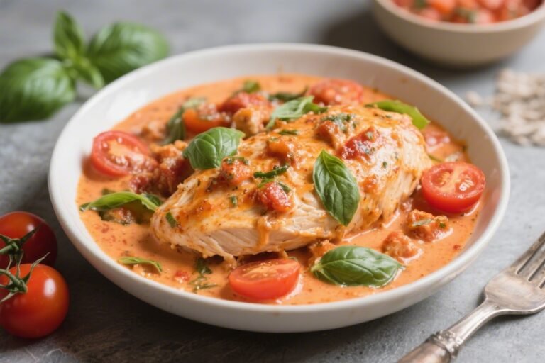 Keto Creamy Tomato Basil Chicken – A Comforting, Low-Carb Skillet Dinner