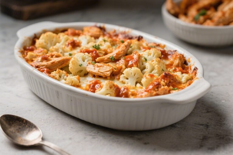 Keto Buffalo Chicken Cauliflower Casserole – Creamy, Spicy, and Low-Carb Comfort
