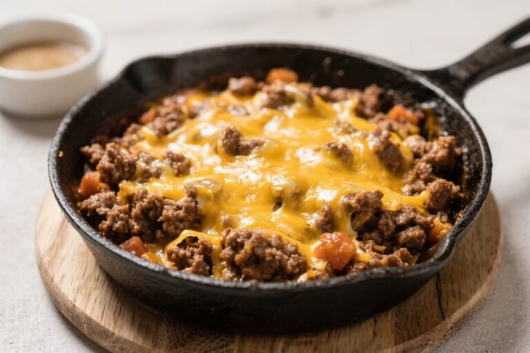 Cheesy Keto Ground Beef Skillet – A Fast, Flavor-Packed One-Pan Dinner