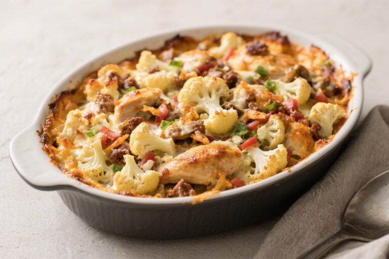 Loaded Cauliflower Chicken Casserole – Comfort Food Made Lighter