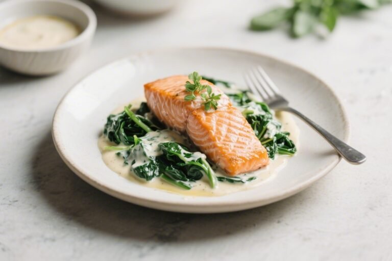 Keto Creamy Spinach Salmon – Rich, Easy, and Weeknight-Friendly