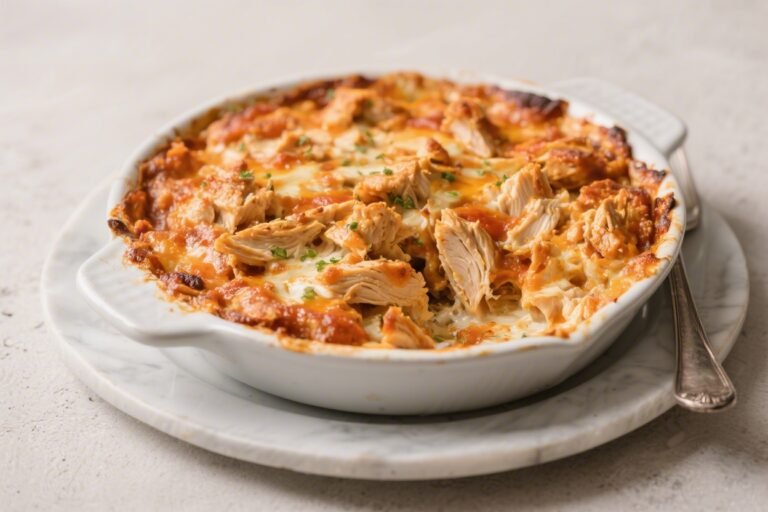 Keto Buffalo Chicken Casserole – Creamy, Spicy, and Low-Carb Comfort