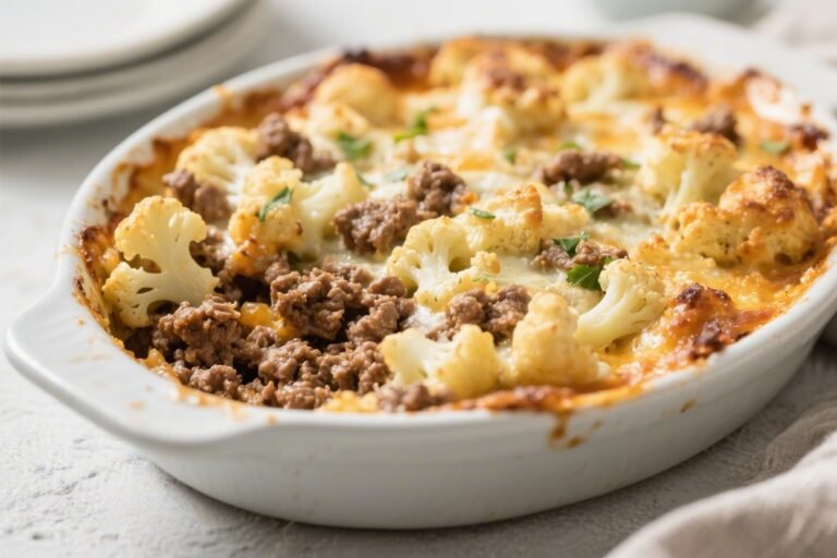 Keto Ground Beef Cauliflower Casserole – Cozy, Low-Carb Comfort Food