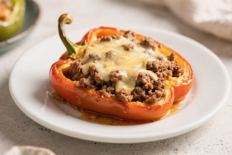 Keto Ground Beef & Cheese Stuffed Peppers – Comforting, Low-Carb, and Satisfying