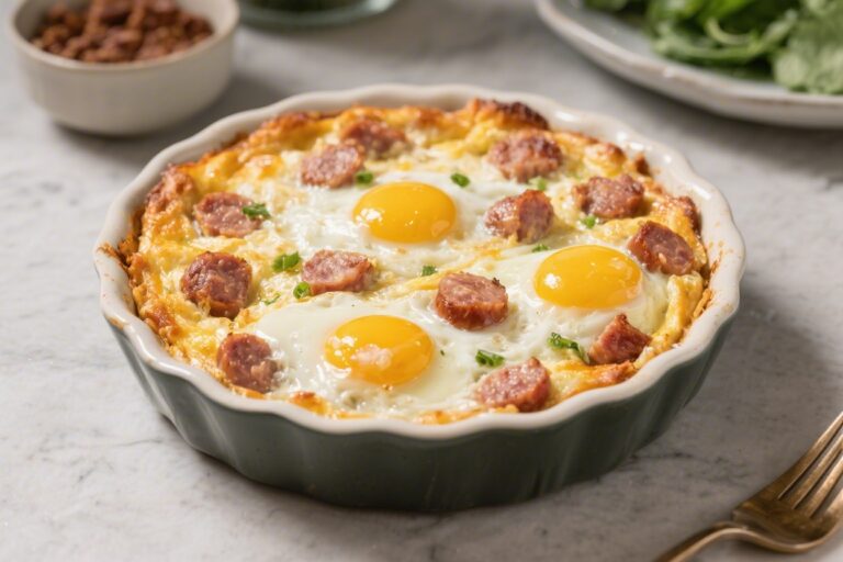 Keto Sausage & Egg Breakfast Casserole – Easy, Hearty, and Meal-Prep Friendly