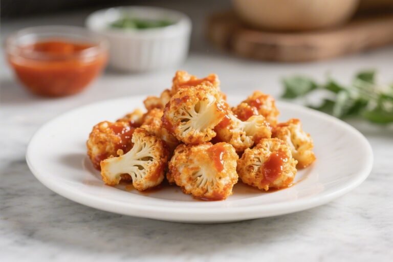 Keto Buffalo Cauliflower Crunch Bites – Spicy, Crispy, Low-Carb Snack
