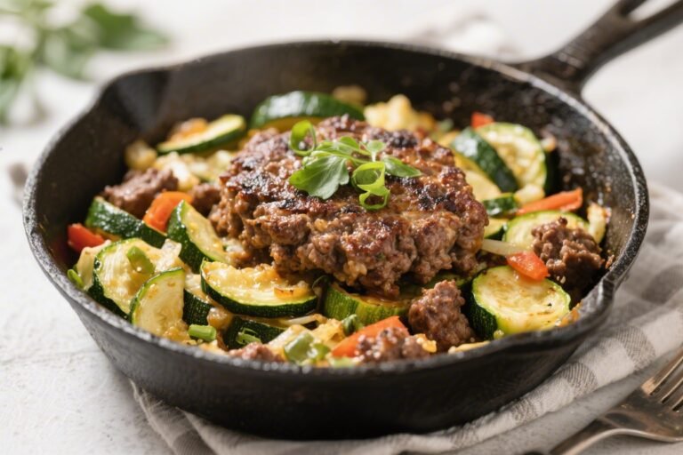 Keto One-Pan Hamburger Zucchini Skillet – Fast, Flavorful, and Low-Carb