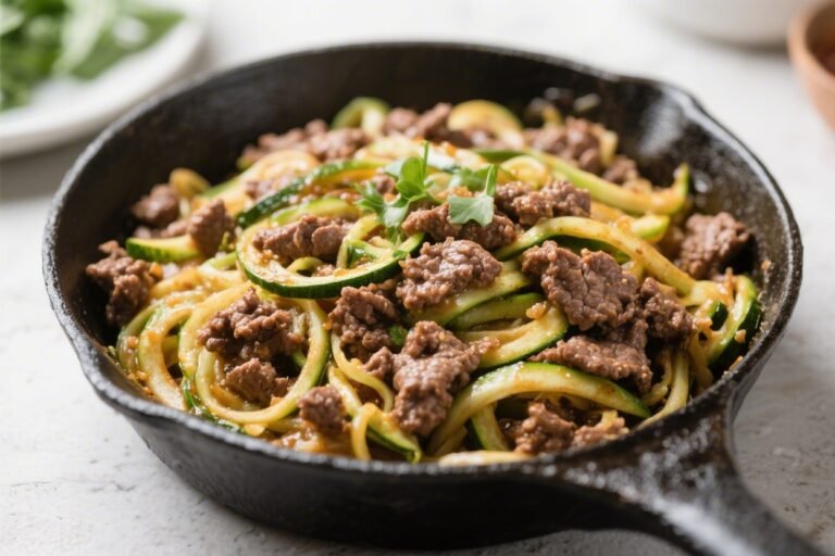 Keto Ground Beef Zoodle Skillet – A Fast, Flavor-Packed Weeknight Dinner