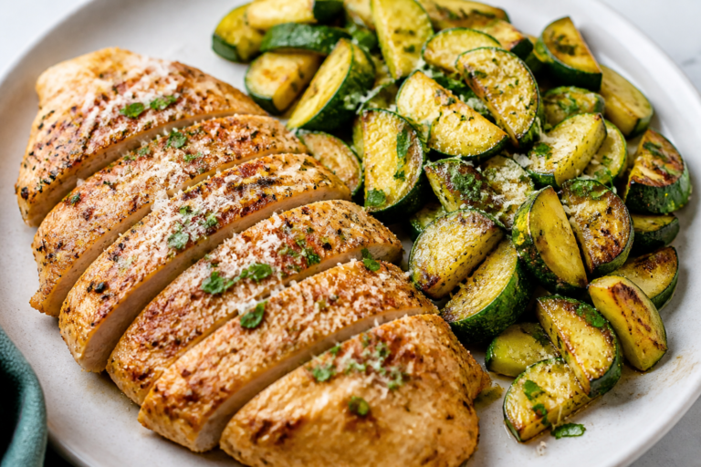 Keto Garlic Parmesan Chicken and Zucchini – A Fast, Flavor-Packed Skillet Dinner