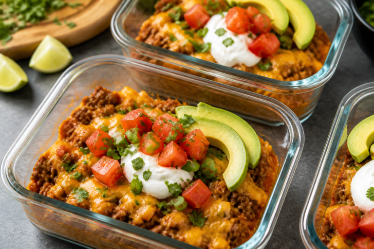 Cheesy Keto Taco Casserole Meal Prep – Comforting, Low-Carb, and Ready for the Week