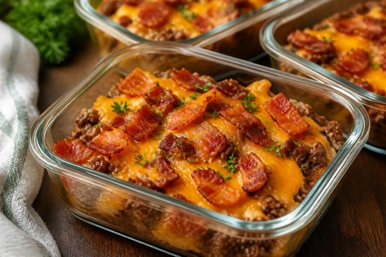 Keto Bacon Cheeseburger Casserole Meal Prep – Easy, Satisfying, and Low-Carb