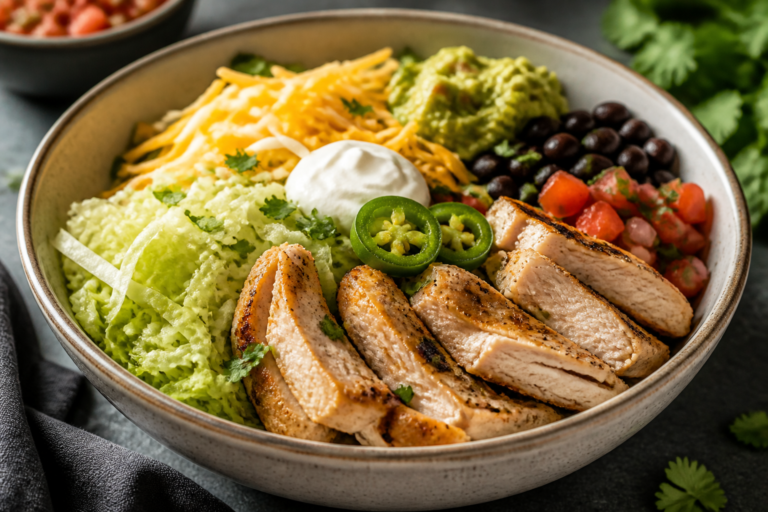Easy Keto Chicken Burrito Bowls – Fresh, Flavorful, and Low-Carb