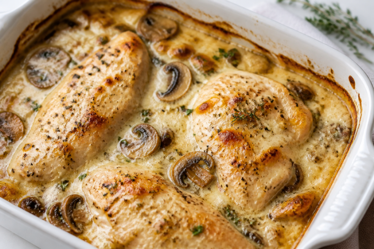 Creamy Keto Chicken Mushroom Bake – Comforting, Low-Carb, and Weeknight Friendly