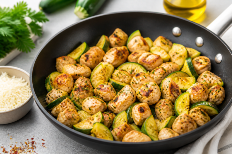 Easy Keto Chicken Zucchini Skillet Meal Prep – One-Pan, Low-Carb, and Ready Fast