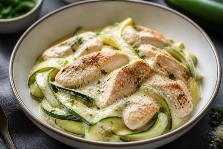 Keto Chicken Alfredo Zucchini Bowls – Creamy, Comforting, and Low-Carb