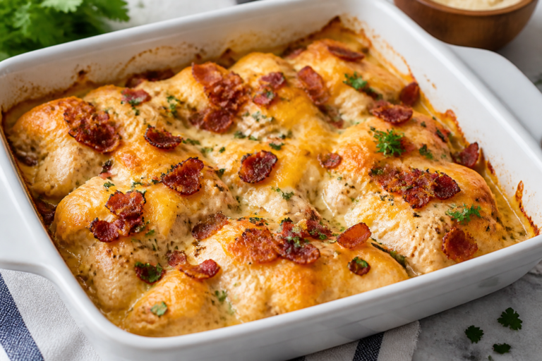 Easy Keto Chicken Bacon Ranch Bake – Creamy, Comforting, and Low-Carb