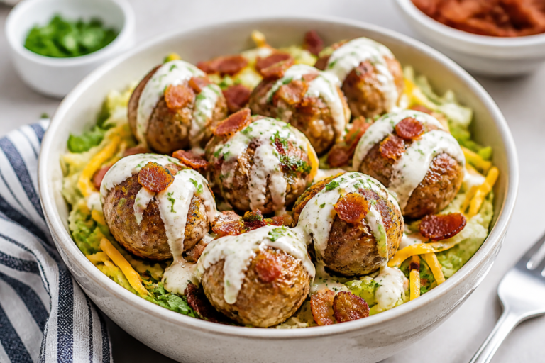Keto Bacon Ranch Meatball Bowls – A Flavor-Packed Low-Carb Meal