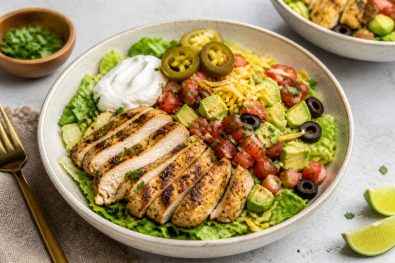 Healthy Keto Chicken Taco Salad Bowls – Fresh, Flavorful, and Low-Carb