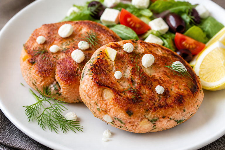 Mediterranean Feta Keto Salmon Cakes – Bright, Savory, and Low-Carb
