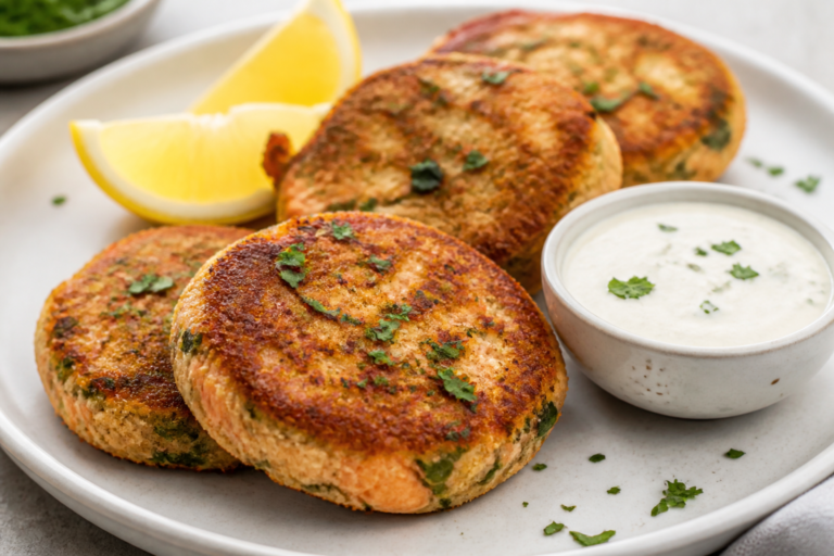 Keto Salmon Cakes With Garlic Parmesan Aioli – Crisp, Savory, and Low-Carb