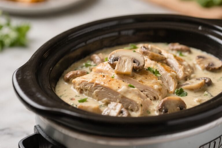 Keto Crockpot Creamy Mushroom Chicken – Comforting, Low-Carb, and Effortless