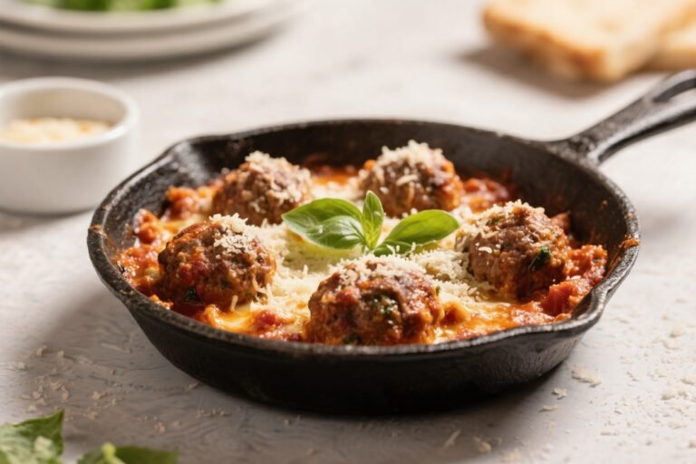 Keto Meatball Parmesan Skillet – Comforting, Low-Carb, and Weeknight-Friendly