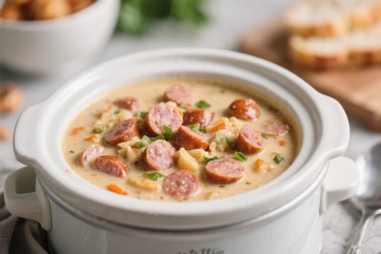 Keto Crockpot Creamy Sausage Soup – Cozy, Low-Carb Comfort