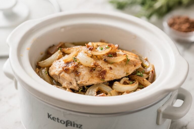 Keto Crockpot French Onion Chicken – Comfort Food With Rich, Cozy Flavor